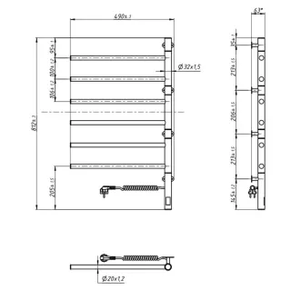 Grzejnik łazienkowy elektryczny ARABESQUE Sensor - CHROM