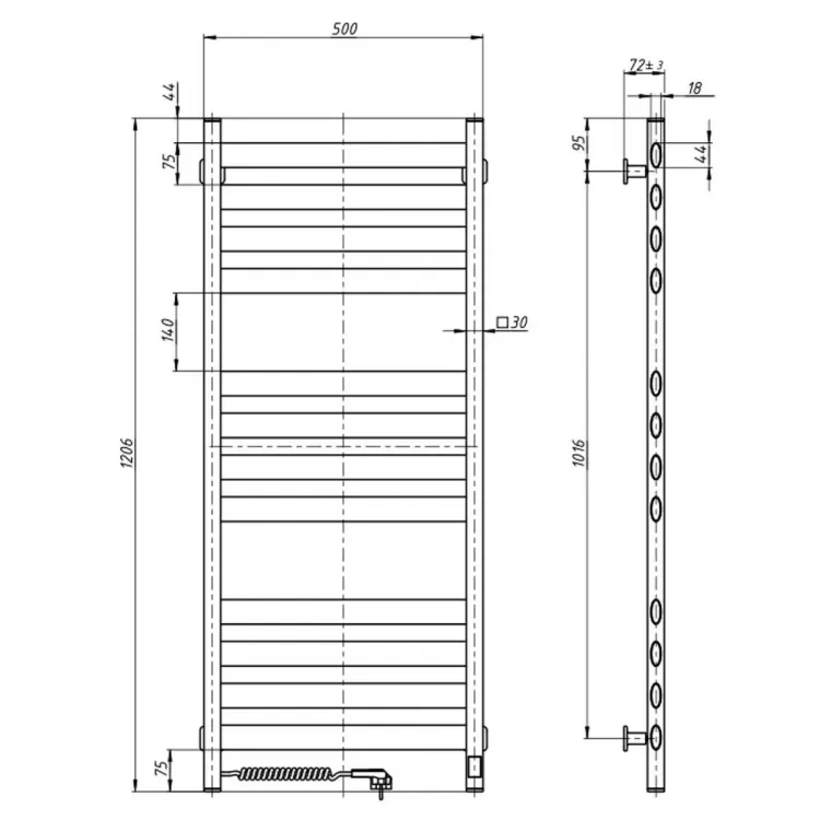 Grzejnik łazienkowy elektryczny ELLIPSE Sensor | LDhiver.eu