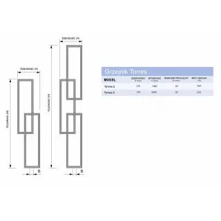 Grzejnik dekoracyjny Prostokąt 3+