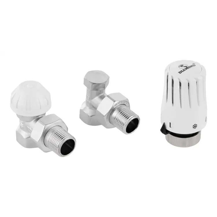 Zawór termostatyczny kątowo-osiowy z termostatem Diamond